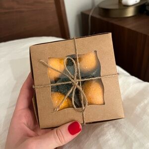 Set of 4 Vintage Look Spun Cotton Orange Clementine Ornaments